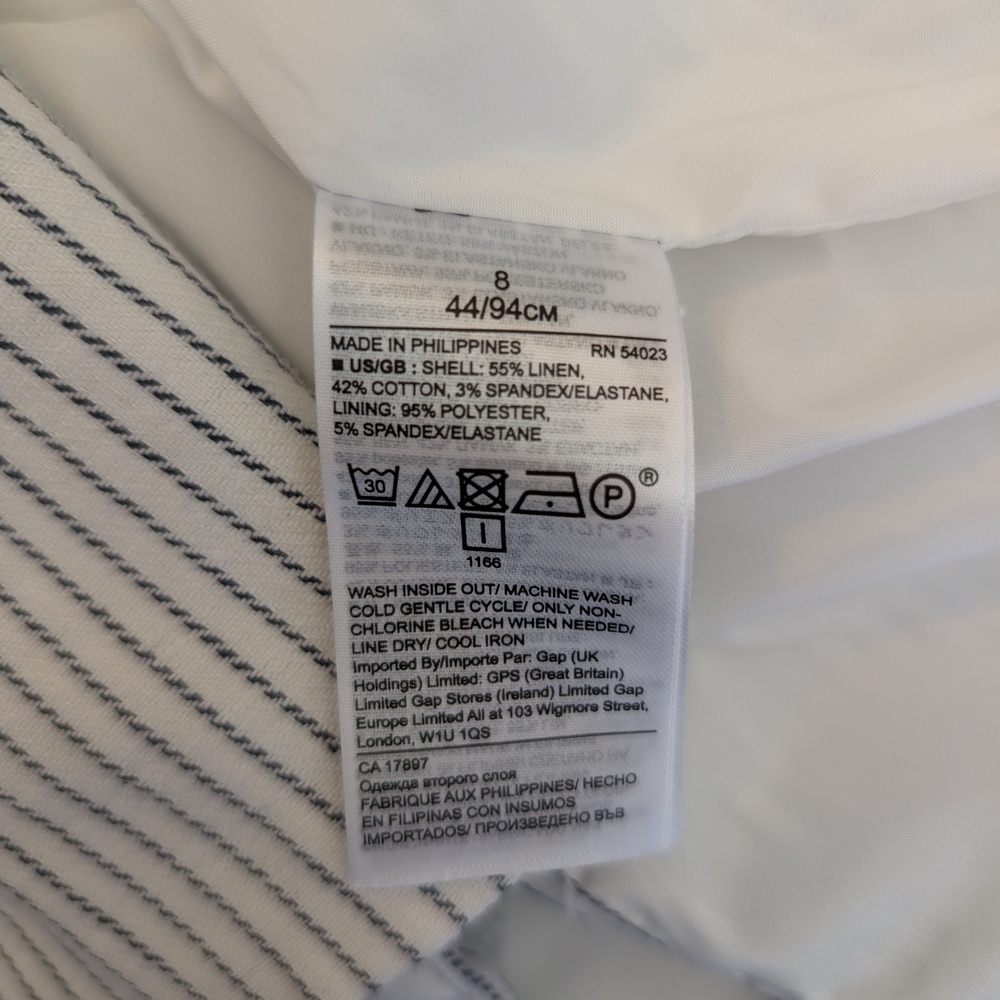 Banana Republic Womens 8 Linen Cotton Striped Blazer Sport Coat Preppy Classic - Picture 7 of 7